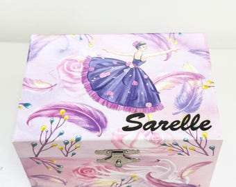 Personalized Ballerina Music Box: Engraved Keepsake Gift