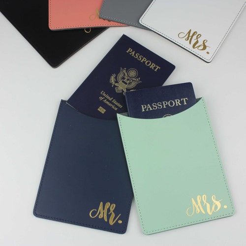 Wedding Passport Holder Mr. and Mrs. Passports Honeymoon Etsy