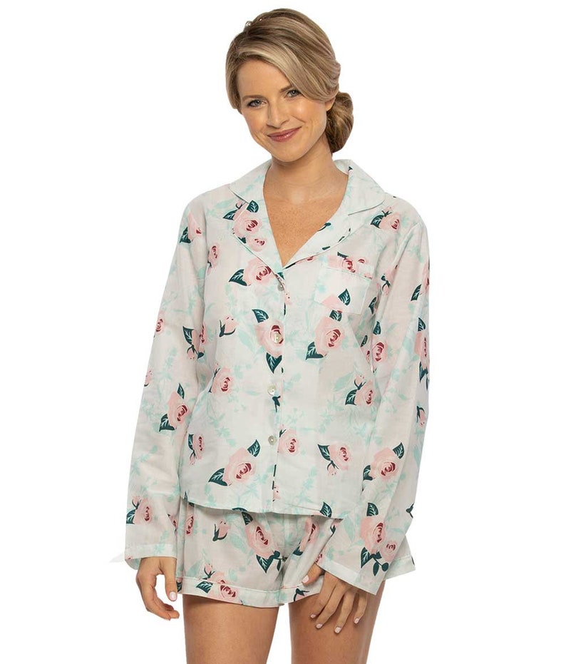 Long Sleeve Pajama Set Bridesmaid Bridesmaid Floral Pajama Etsy