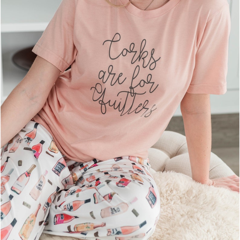 Wine Bottle Pajama Pant, Girlfriend Gift, Alcohol Cocktail Pajamas, Gift for Her, Girls Weekend, Wine Lover, Comfy Pajamas image 2