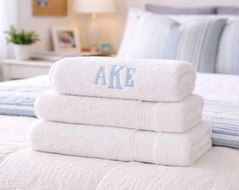 Personalized Towel for College, Monogram Towel for Student, High School Graduation Gift,  College Bound Dorm Essentials, Custom Name Gift