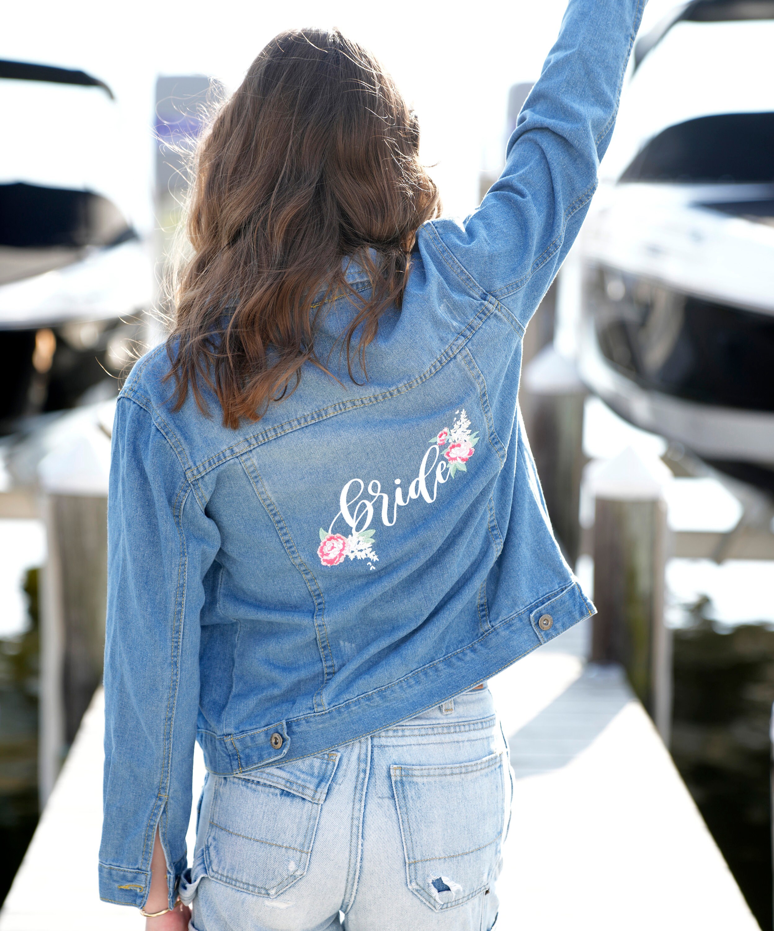 Bride Jacket Denim, Embroidered Bride Jean Jacket, Jean Jacket Wedding, Engagement Gift
