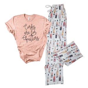 Wine Bottle Pajama Pant, Alcohol Cocktail Pajamas, Girls Weekend Gift for Her, Wine Lover, Bachelorette Party Pjs, Comfy Women's Pajamas