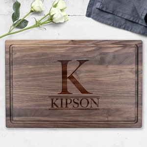 Personalized Cutting Board, Serif Initial Engraved Chopping Board, Custom Teacher's Gift, Housewarming Gift, Gift for Her