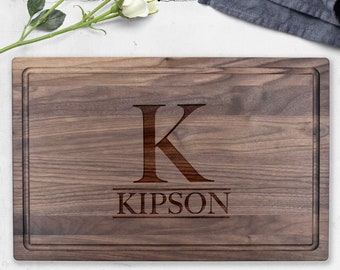 Personalized Cutting Board, Serif Initial Engraved Chopping Board, Custom Teacher's Gift, Housewarming Gift, Gift for Her