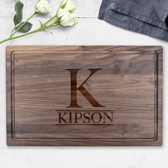 Cutting Board With Your Last Name In The Corner — Timeless Bridal  Accessories