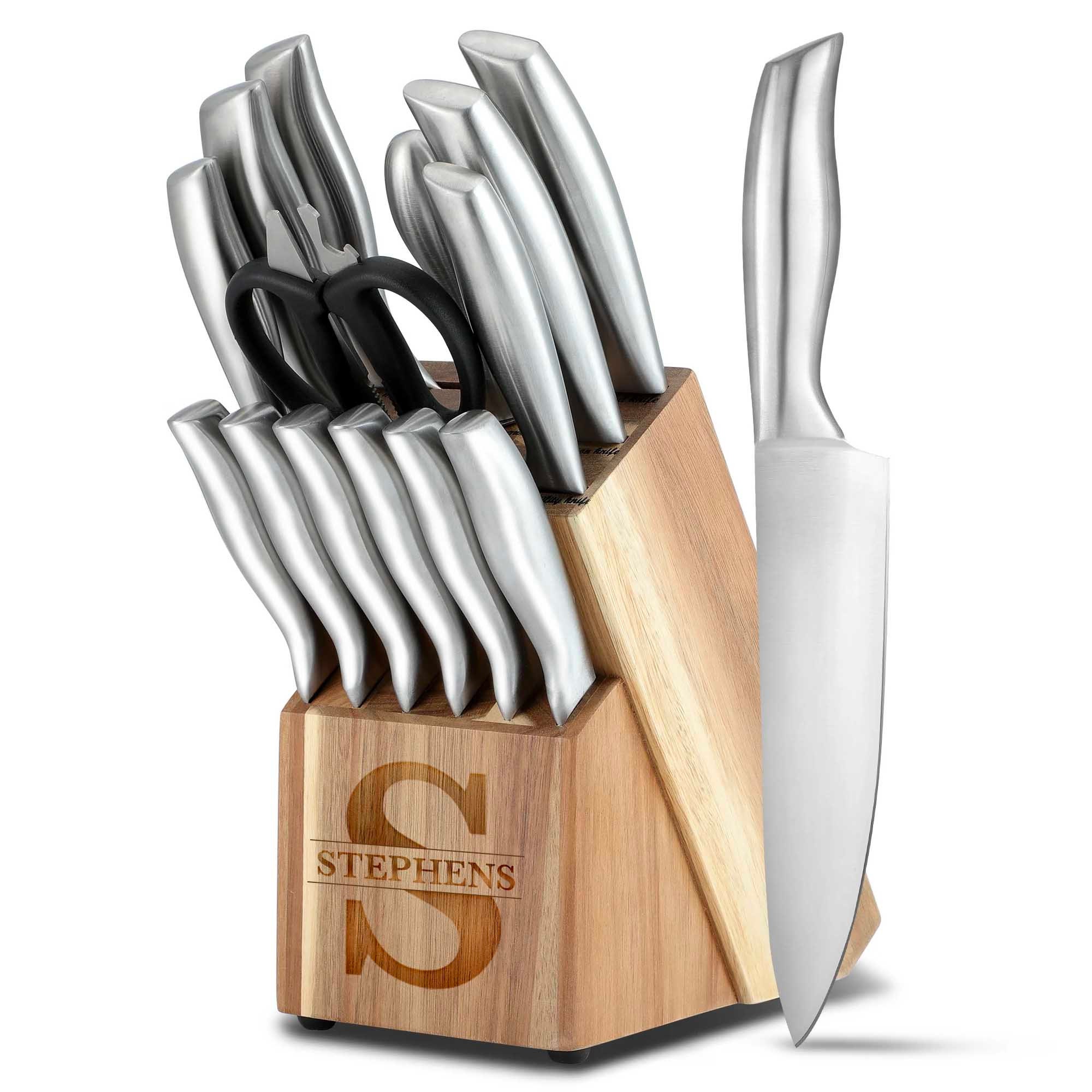 Cutlery Stainless Steel Knife Set, 13 Piece with Knife Block, Turquoise  Kitchen Knife With Storage Holder - AliExpress
