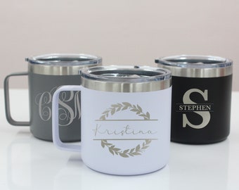 Personalized Coffee Tumbler, Custom Travel Coffee Mug, Teacher Gift, Engraved Gift Cup, Monogrammed Cup