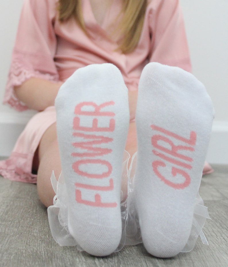 Wedding Socks, Bridesmaid Proposal Gift, Bride Socks, Maid of Honor Socks, Bridesmaid Socks FLOWER GIRL