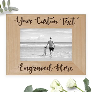 Custom Picture Frame, Personalized Picture Frame, Wood Photo Frame Custom Engraved Text,  Custom Memorial Sympathy or Wedding Gift