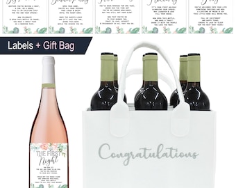 Bridal Shower Gift for the Couple, Wedding Milestone Wine Bottle Labels, Congratulations Engagement Wine Stickers