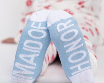 Wedding Socks, Bridesmaid Proposal Gift, Bride Socks, Maid of Honor Socks, Bridesmaid Socks