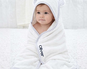 Personalized Baby Hooded Towel, Baby Gift, Soft Hooded for Newborn, Monogrammed Baby Bath Animal Towel, Custom Baby Shower, Bear Bunny Bath
