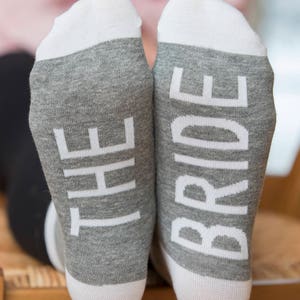 Wedding Socks, Bridesmaid Proposal Gift, Bride Socks, Maid of Honor Socks, Bridesmaid Socks THE BRIDE