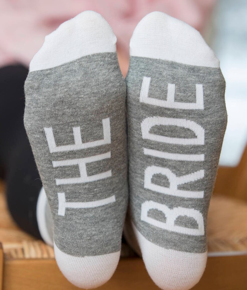 Wedding Socks, Bridesmaid Proposal Gift, Bride Socks, Maid of Honor Socks, Bridesmaid Socks THE BRIDE