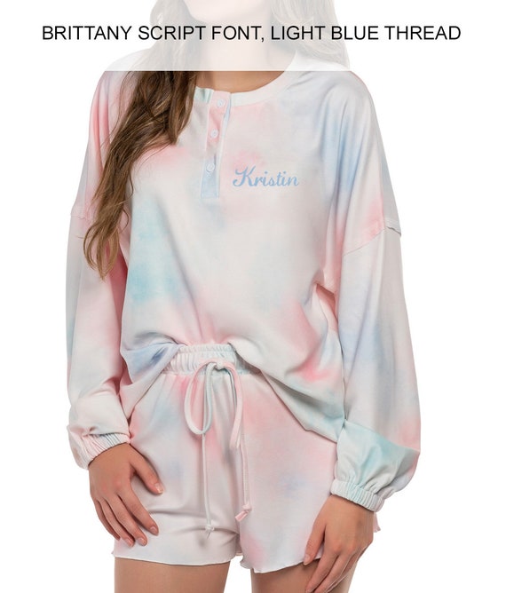 Personalized Tie-dye Pajamas, Tiedye Pjs, Comfortable Women's PJ Sets 