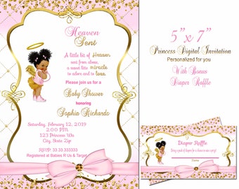 heaven sent baby shower invitations girl