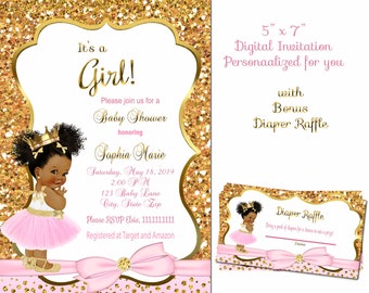 Baby Shower Invitation Girl Etsy Baby Shower Invitation Girl Etsy
