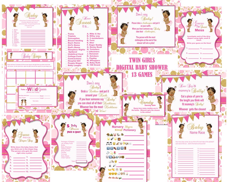 Twin Princess Baby Shower Games Royal Baby Baby Shower Games Etsy