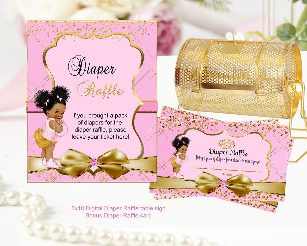 Princess Diaper Raffle Sign & Cards: Baby Shower Game (digital Download ...
