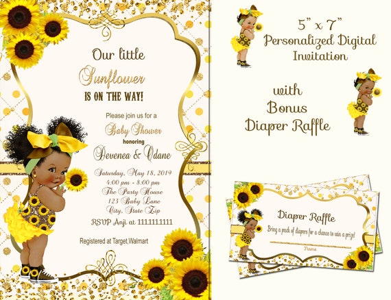 baby shower invitations with sunflowers