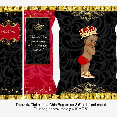Red Black and Gold Royal Baby Shower Invitation Royal Etsy