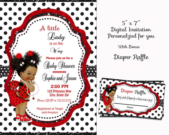 ladybug baby shower invitations