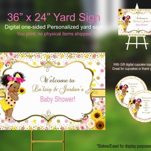 Sunflower Baby Shower Yard Sign: Personalized Digital Download
