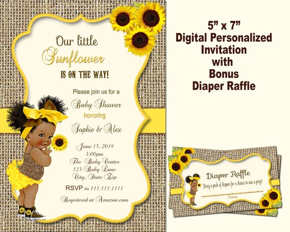 baby shower sunflower invitations