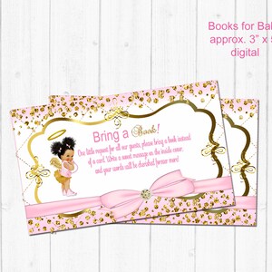 Baby Book Request Card Insert, Please Bring a Book Instead of a Card, Baby Shower  royal princes African American heaven sent