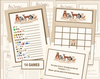 Woodland Baby Shower Games: 14 Printable Activities (Digital Download)