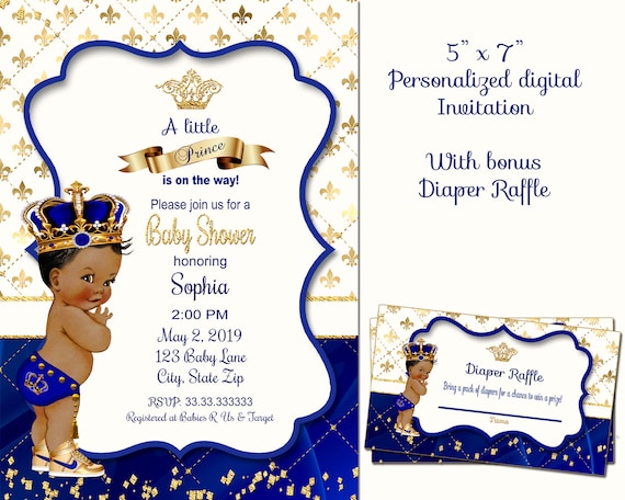 royal prince baby shower invitations