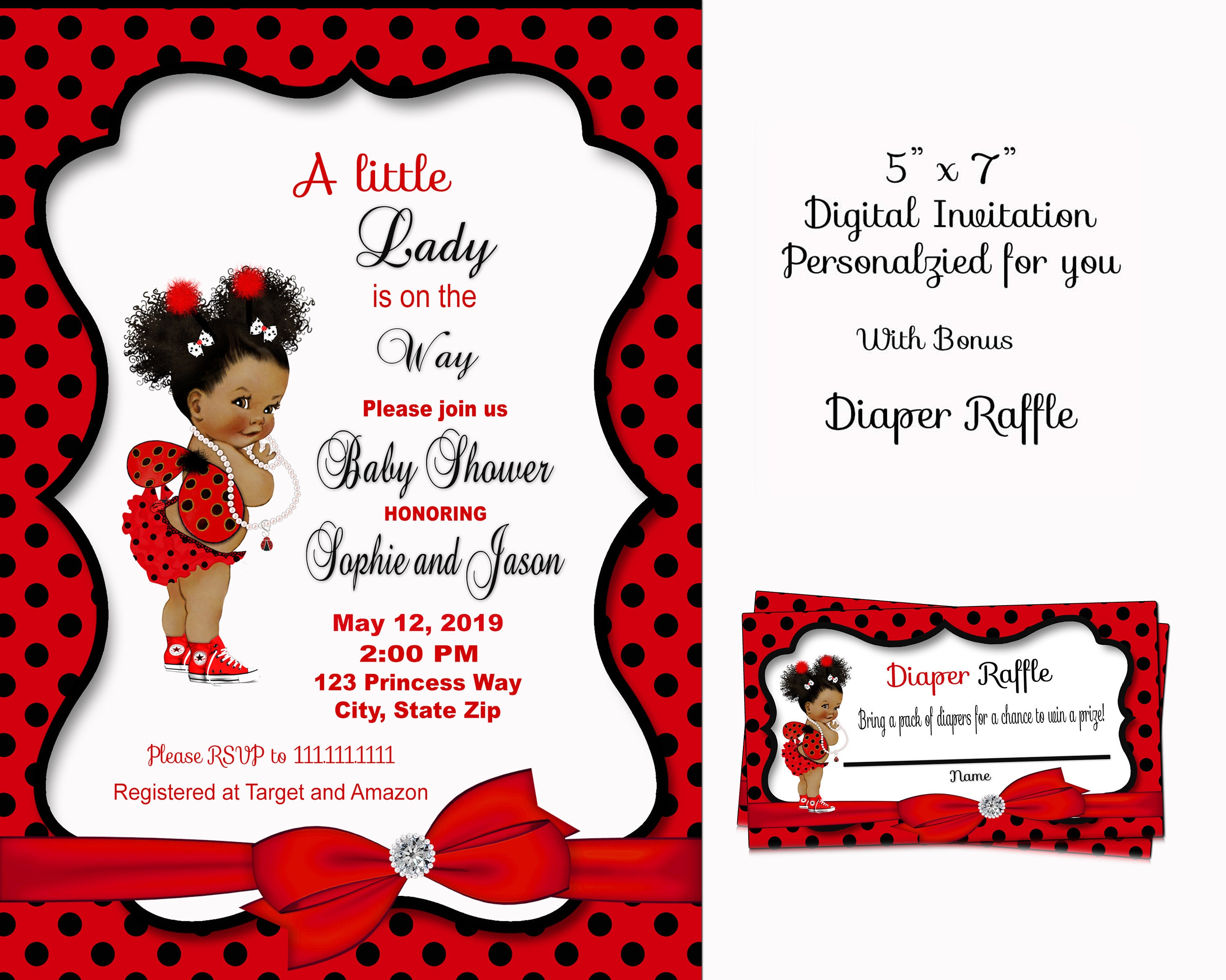 Amazon.com : Your Main Event Prints Ladybug Baby Shower