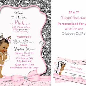 Royal Princess Ballerina Baby Shower Invitation: Pink & Silver (Digital)