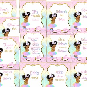 Unicorn Birthday Party Signs: Magical Celebration Decor (Digital Download, 8x10 & 5x7 PDF)