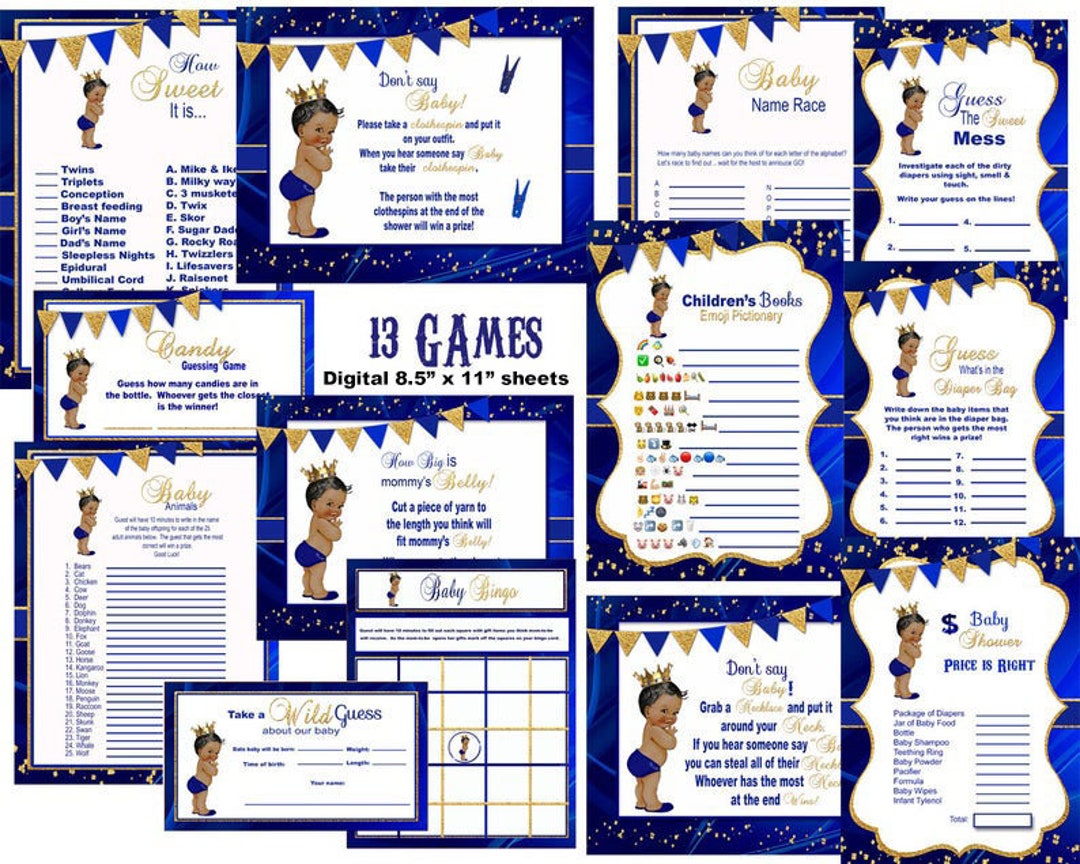 Prince Baby Shower Games, Royal Baby Shower Games Royal Prince Baby Shower African American Baby ...