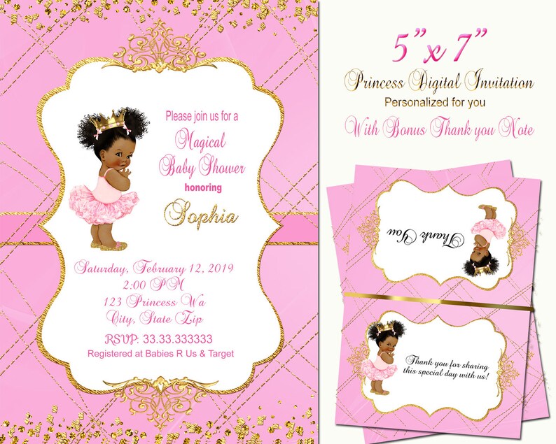 Princess Baby Shower Invitation Vintage Girl Baby Invitation Etsy