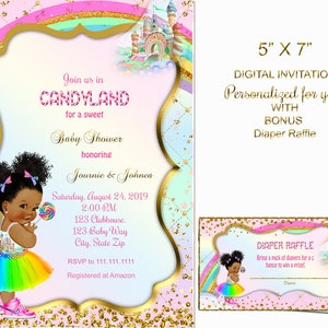 Candy Land Baby shower invitation, candy girl, Birthday Party invitation, CandyLand Personalized Invitation Digital File