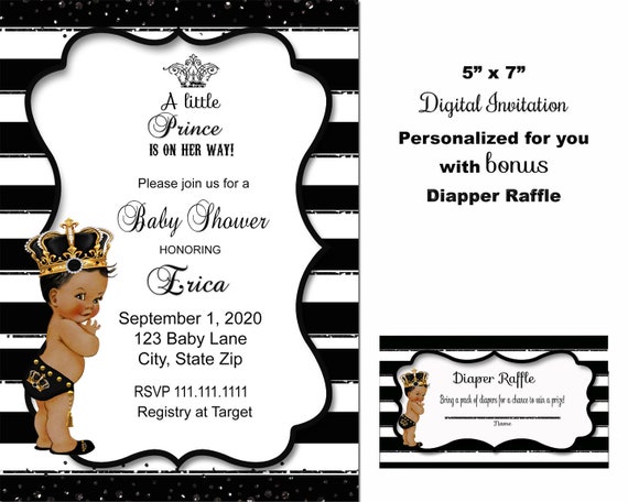 Little prince baby shower black store and gold