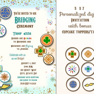 Girl Scouts, Bridging Ceremony Invite, Bridging Ceremony Invitation, Bridging Certificate, Girl scout, Bridging Invite