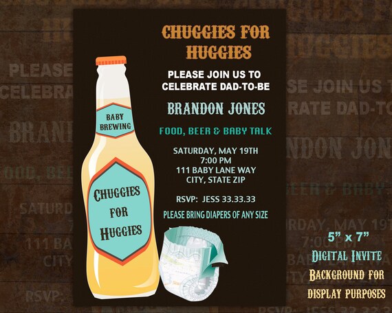 men's diaper party invitations