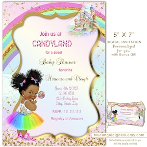 Candy Land Baby Shower Invitation: Personalized Digital File