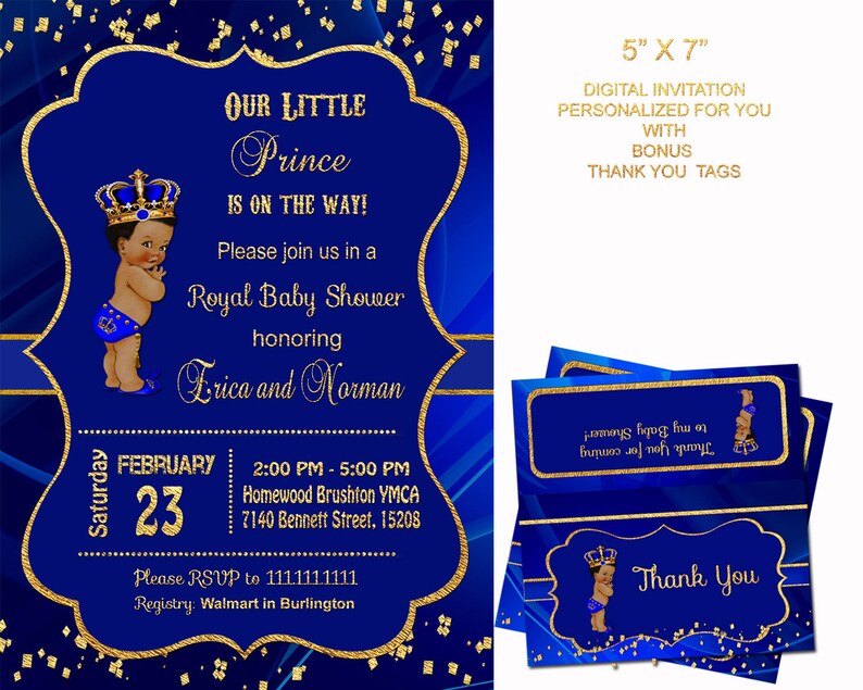 Royal Prince Baby Shower Invitation Royal Baby Shower African Etsy
