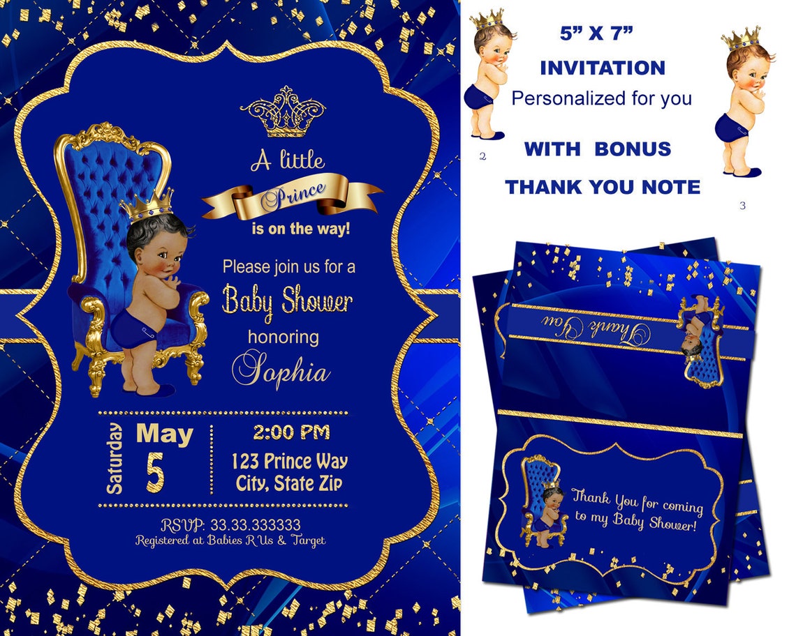 Prince baby shower invitation Royal Baby shower African Etsy