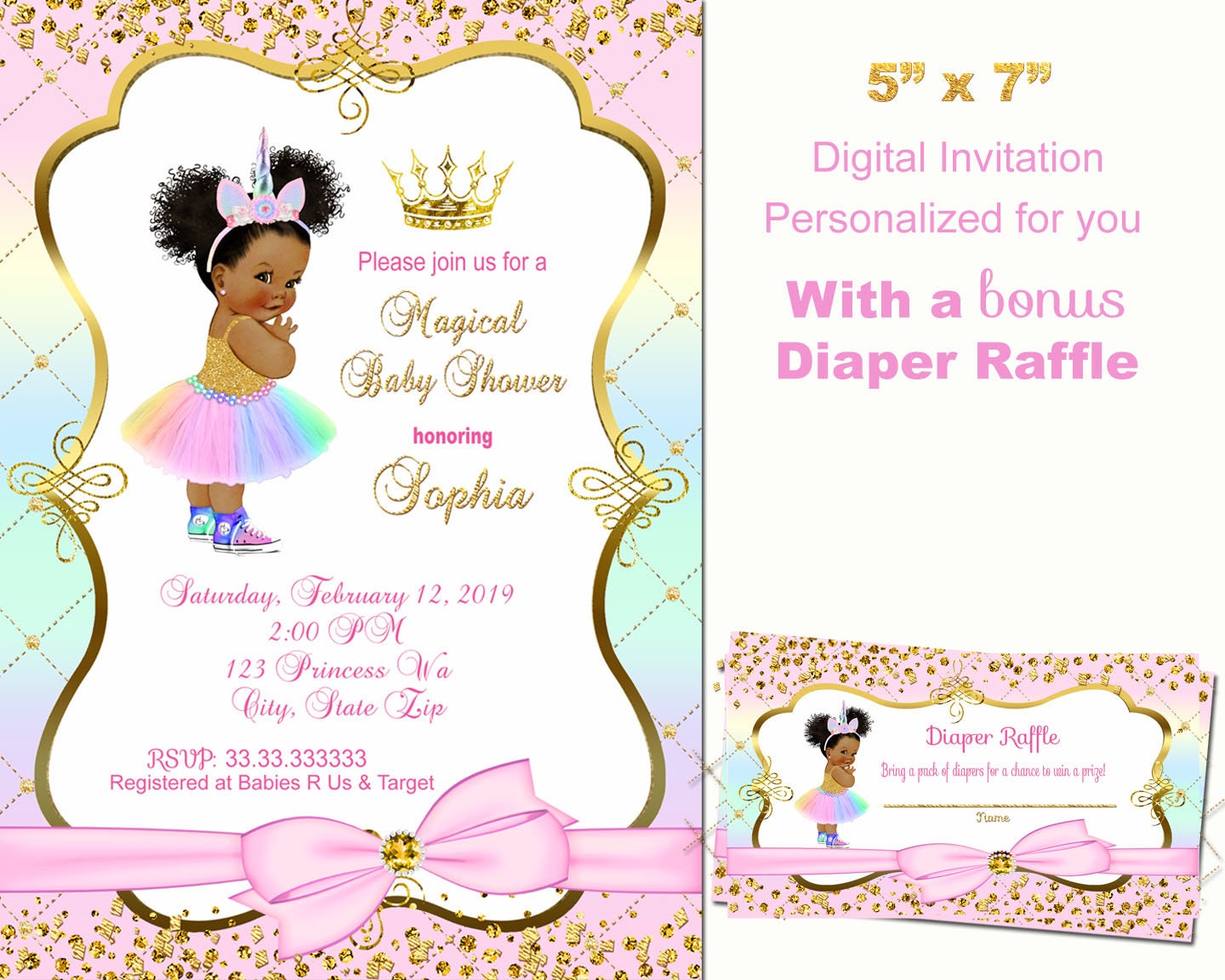Unicorn baby shower invitations hot sale