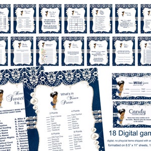 Denim & Diamonds Baby Shower Games Bundle (Digital Download)