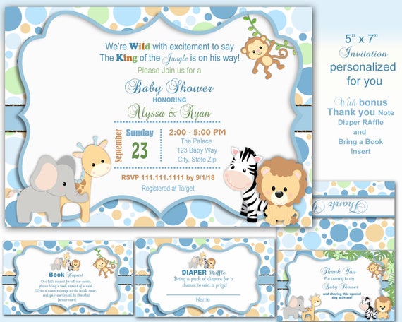 Safari Baby Shower Invitation It S A Boy Safari Sprinkle Etsy