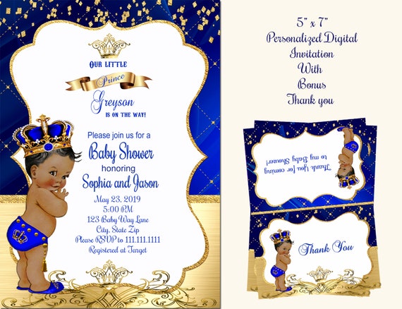 blue and gold royal baby shower