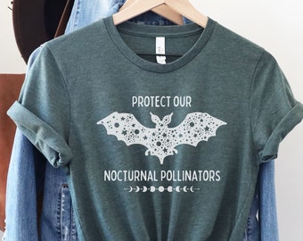 Bat Lover T-Shirt: Protect Nocturnal Pollinators, Nature Shirt