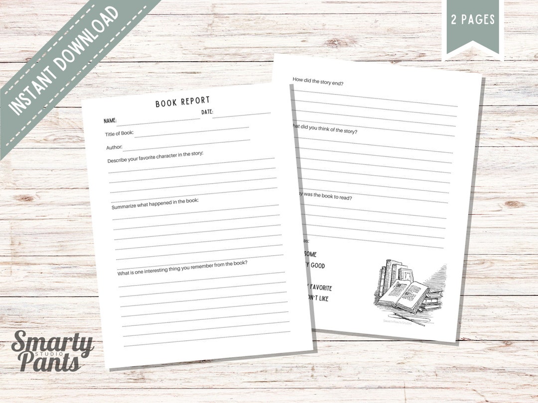 Printable Book Report Template: Homeschool Reading Worksheet (PDF) - Etsy